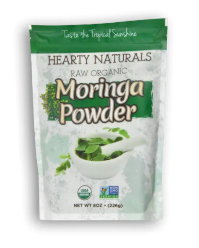 HEARTY NATURALS Raw Organic Moringa Powder 8 OZ